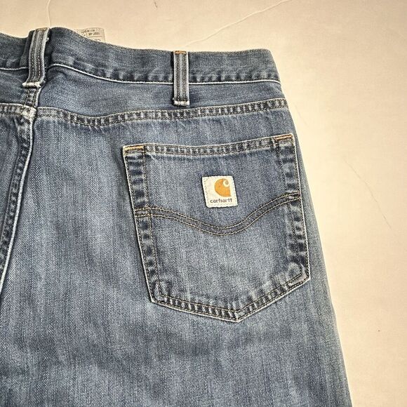 Men’s Carhartt  Blue Jeans 40x32 Straight Fit Blue RN#14806 - Picture 3 of 9